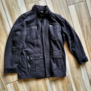 Mens INC Wool Military Coat